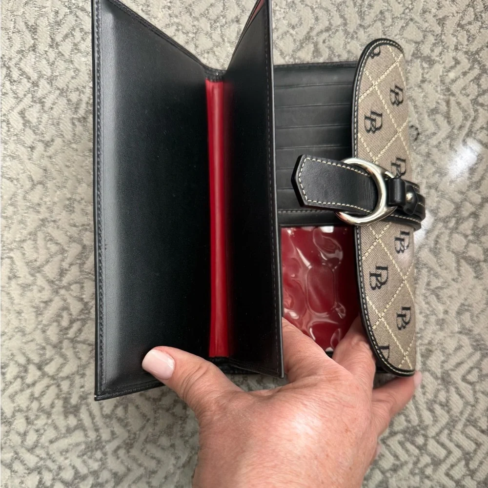 Dooney &  Bourke Monogram Clutch Wallet With Checkbook Leather holder